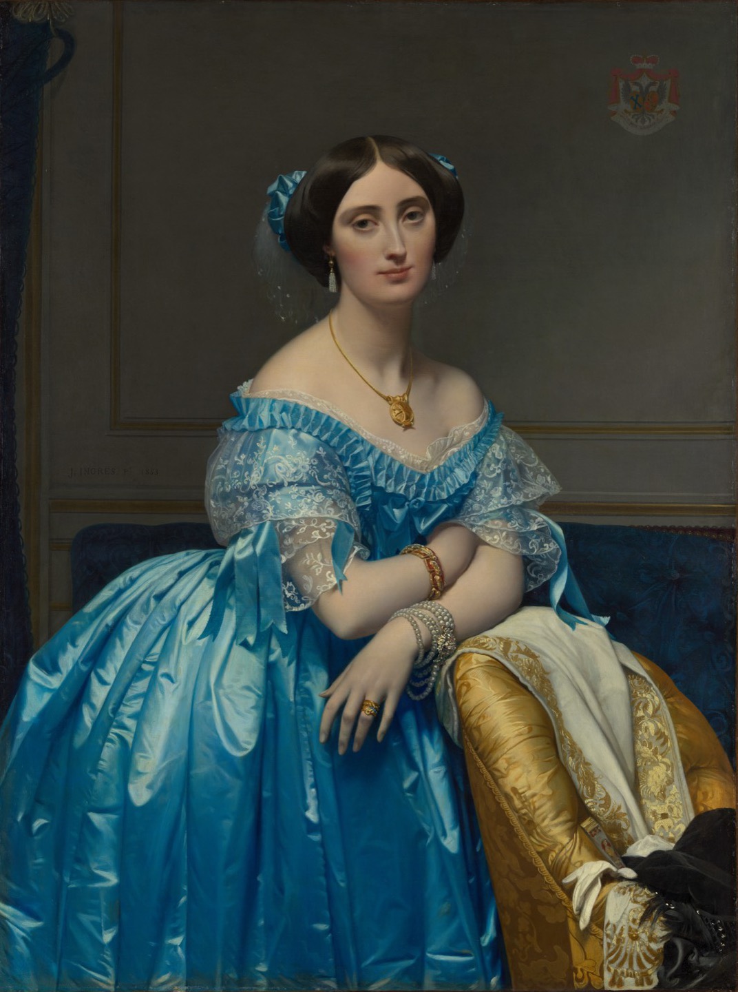 Jean-Auguste-Dominique Ingres: Die Princesse de Broglie im leuchtend blauen Seidenkleid
